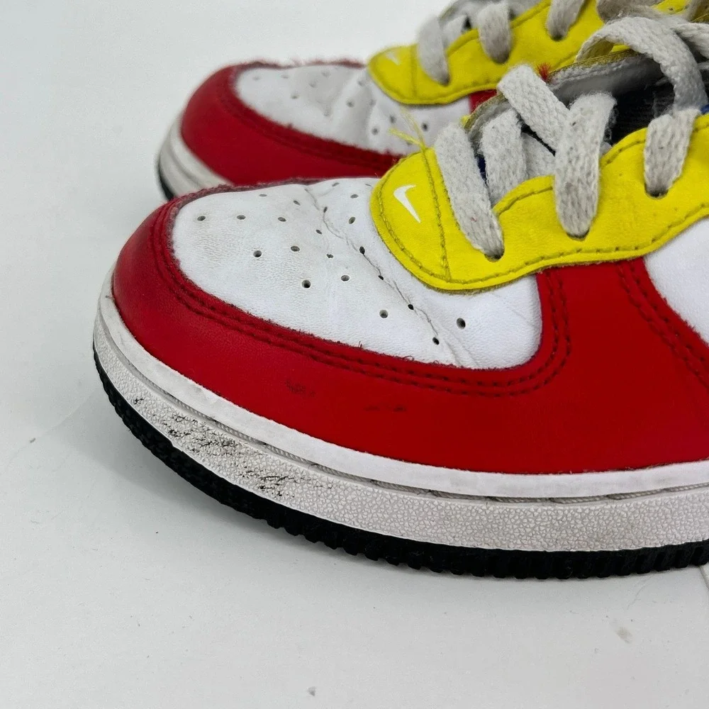 Nike Air Force 1 Low Kids Sneakers Rubik's Cube Red Yellow Blue White Size 1Y